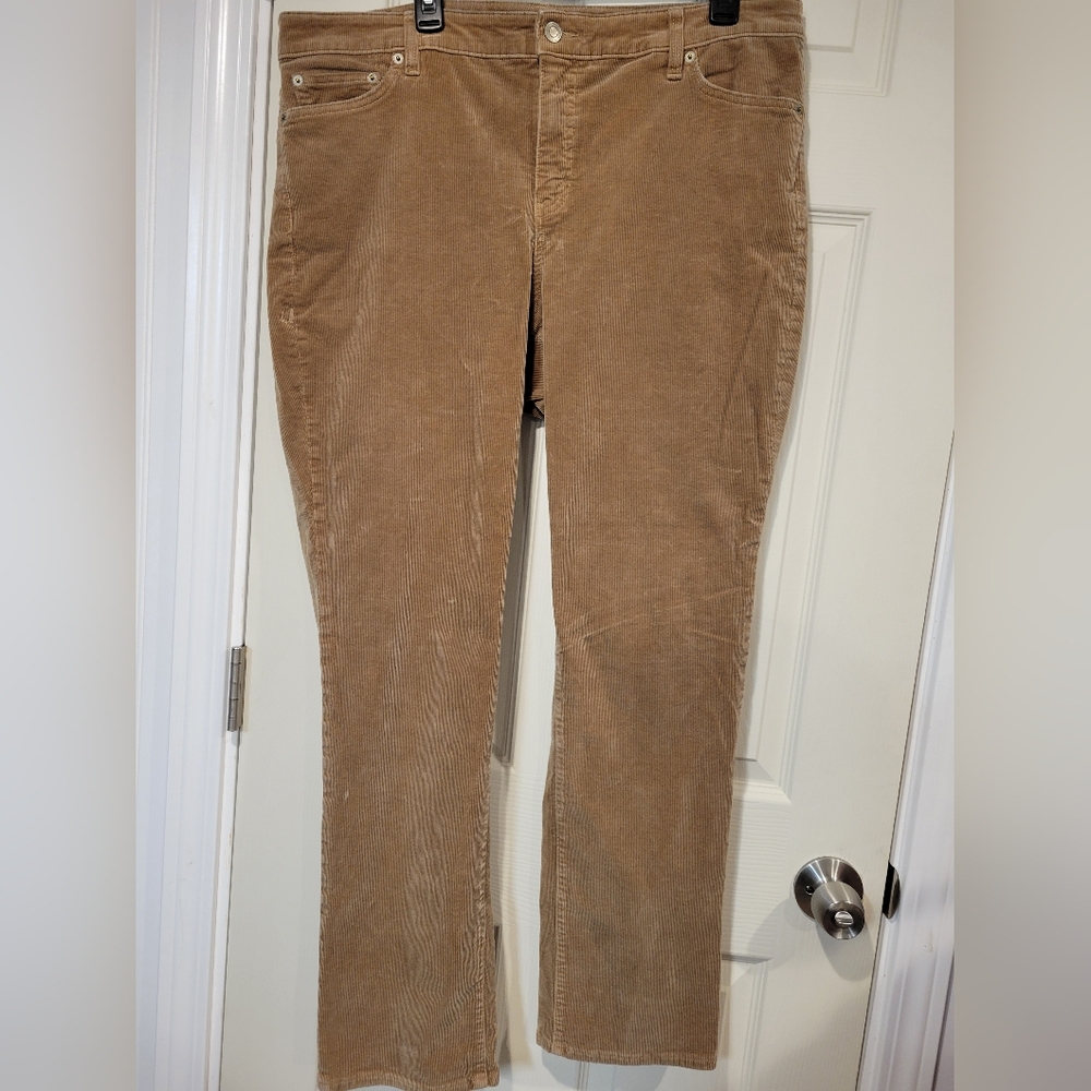 Lauren Ralph Lauren Mid-Rise Straight Leg Size 18w Caramel Brown Corduroy